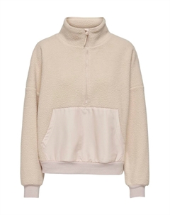 Толстовка Тедди с длинными рукавами и молнией на половину длины, бежевый Only