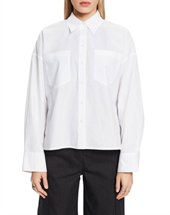 Рубашка свободного кроя из поплина, белый Esprit