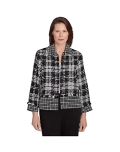 Пиджак Petite из сращенной ткани, цвет Blackwhite Alfred dunner