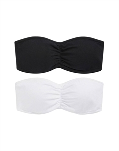 Топ бандо бикини Bandeau Bikini Top, черный/белый Next