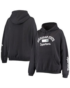 Женский супер-оверсайз-пуловер с капюшоном для прессы, черный, Michigan State Spartans Rock n Roll Unbranded