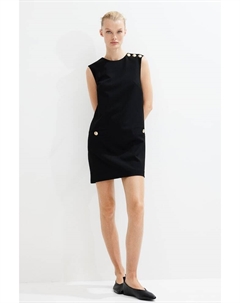 Мини платье с пуговицами, черный H&m