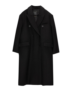 Шерстяное пальто Between-Seasons Coat, черный Pull & bear