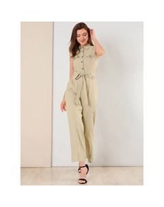 Женский комбинезон без рукавов с завязками на щиколотке и пуговицами спереди Allegra k