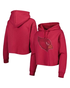 Женский укороченный пуловер с капюшоном и логотипом Cuce Cardinal Arizona Cardinals Unbranded