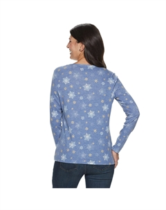 Женская футболка Essential с длинными рукавами и v-образным вырезом, белый Croft & barrow