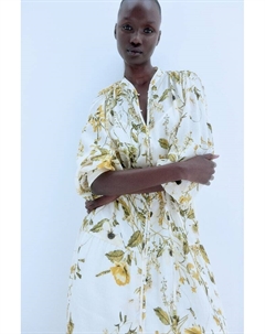 Платье оверсайз из жатой ткани, бежевый H&m