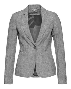 Шикарный льняной пиджак в клетку, серый Liu jo