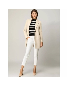 Женское классическое длинное пальто с длинными рукавами и зубчатыми лацканами Allegra k