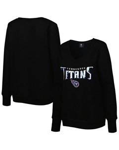 Женский черный пуловер с v-образным вырезом и логотипом Cuce Tennessee Titans Unbranded