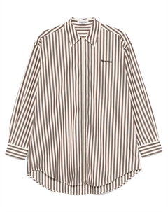 Рубашка в полоску, коричневый Miu miu