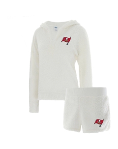 Женский комплект из пушистой толстовки с капюшоном и шортами кремового цвета Tampa Bay Buccaneers Concepts Sport Unbranded