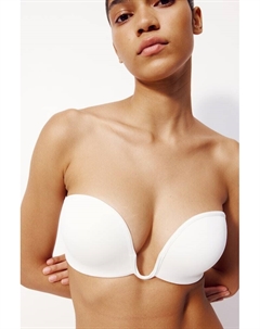 Бюстгальтер балкон без косточек пуш ап, белый H&m