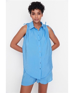 Рубашка – синяя – стандартного кроя, синий Trendyol