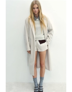 Пальто из матового твила с завязывающимся поясом, бежевый H&m