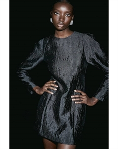 Платье из жаккардовой ткани, черный H&m