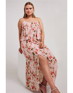 Платье макси с цветочным принтом, розовый Yours curve