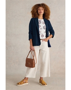 Блейзер из хлопкового джерси Evelyn, синий White stuff