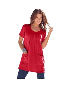 Женская туника мягкого трикотажа с двумя карманами больших размеров Roaman, цвет Vivid Red Roaman's