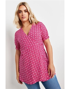 Блузка с рукавами оборками, красный Yours curve