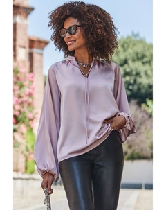 Блузка с рукавом блузоном, розовый Sosandar