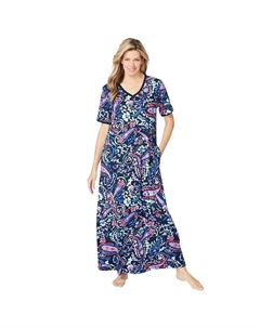 Женская длинная футболка-лежак больших размеров, цвет Navy Paisley Dreams & co.