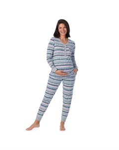 Уютный пижамный верх для беременных и пижамные штаны с полосками внизу, комплект для сна, цвет Multi Boho Fairisle Cuddl duds