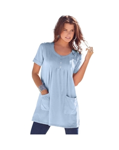 Женская туника мягкого трикотажа с двумя карманами больших размеров Roaman, цвет Pale Blue Roaman's