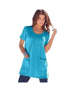 Женская туника мягкого трикотажа с двумя карманами больших размеров Roaman, цвет Ocean Roaman's