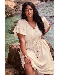 Платье макси в стиле бохо, коричневый Yours curve