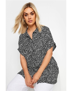 Рубашка с пуговицами в виде животных спереди, черный Yours curve