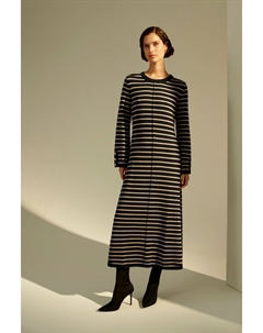 Платье джемпер миди в полоску Shaw, синий Monsoon