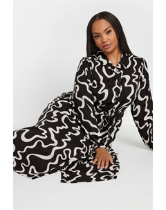 Платье рубашка с длинными рукавами, черный Yours curve