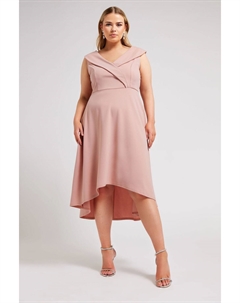 Лондонский смокинг с высоким вырезом и платьем, розовый Yours curve