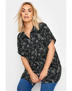 Рубашка с пуговицами в виде животных спереди, черный Yours curve