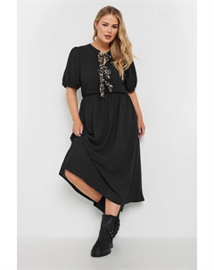 Платье с леопардовым бантом, черный Yours curve