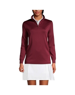 Женский пуловер с молнией в конце четверти Lands, цвет Burgundy Lands' end