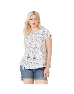 Женская трикотажная футболка трапециевидной формы больших размеров, цвет Floral Print Ellos