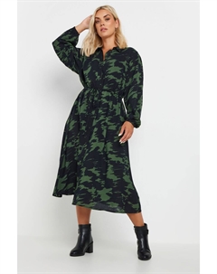 Платье рубашка с длинными рукавами, зеленый Yours curve