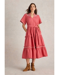 Платье Coralie из двойной ткани, розовый White stuff