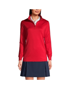 Женский пуловер с молнией в конце четверти Lands, красный Lands' end