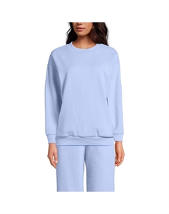 Женский свитшот с круглым вырезом современного кроя Lands End, цвет Light Cornflower Lands' end