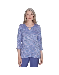 Миниатюрный топ с подвесками Space Dye, цвет Wisteria Alfred dunner