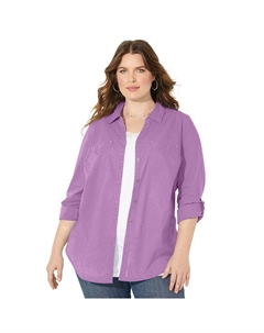 Женская рубашка больших размеров The New Utility Shirt, фиолетовый Catherine's