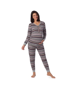 Уютный пижамный верх для беременных и пижамные штаны с полосками внизу, комплект для сна, цвет Navy Fairisle Cuddl duds