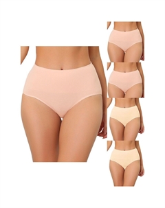 5 упаковок нижнего белья для женщин, дышащие трусики с высокой талией, корректирующие животик, цвет Pink Beige Allegra k