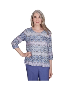 Женский кружевной фактурный топ, серый Alfred dunner