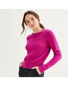 Миниатюрный женский свитер с круглым вырезом, цвет Fantasy Berry Sonoma goods for life