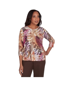 Женский кружевной топ с перьями, цвет Multi Red Alfred dunner