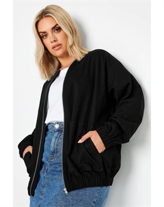 Повседневная куртка бомбер из 100% хлопка твила, черный Yours curve